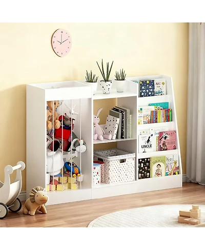Streamdale Furniture Kids Bookshelf and Toy Storage, 3-Tier Sling Bookcase for Nursery