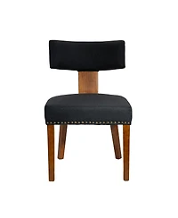 Streamdale Furniture Streamdale Mid-Century Modern Dining Chairs Set of 2, Black Linen Upholstered