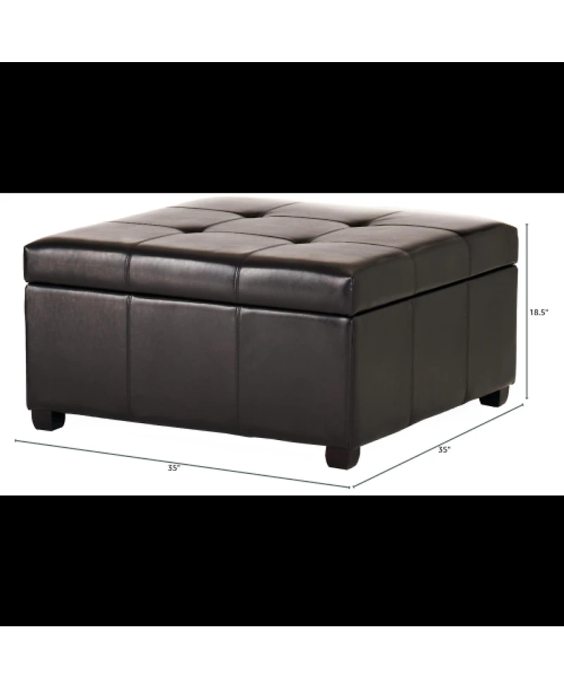 Streamdale Furniture 35inch Storage Ottoman Bench, Large Tufted Footstool for Living Room