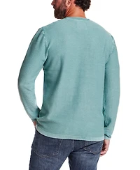 Weatherproof Vintage Men's Long Sleeve Crewneck Twill Stonewash Sweater