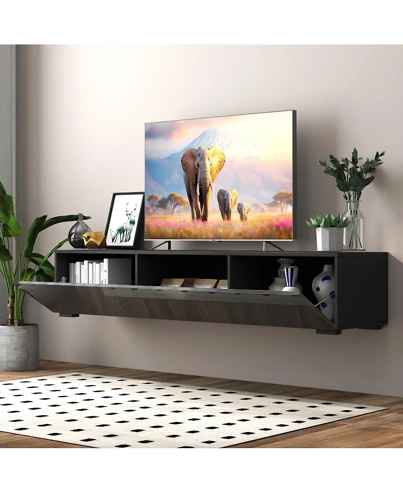 Streamdale Furniture Modern Entertainment Center with Storage Media Console for Living Room