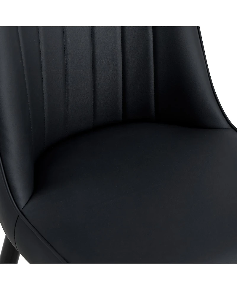 Streamdale Furniture Streamdale Modern dining chairs, Pu leather, Black metal legs, set of 6 (Black+Pu leather)C-007