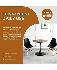 Streamdale Walnut Tulip Dining Table (Seats 2-4) - 31.5" Round Mdf Top