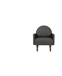 Streamdale Furniture Shell armchair with Pu leather and wooden legs