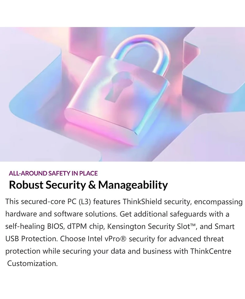 Lenovo ThinkCentre M70q Mff Desktop Intel Core Ultra 5 32GB Ram Intel Graphics 1TB Ssd Storage Windows 11 Pro