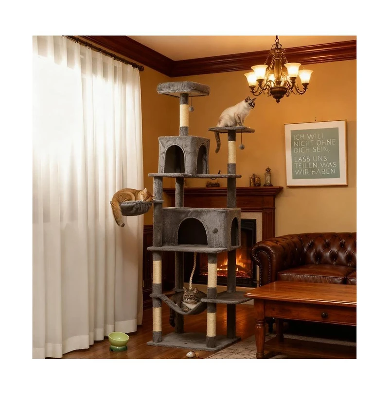 Zeus & Ruta 80" Tall Multi-Level Cat Tree Tower