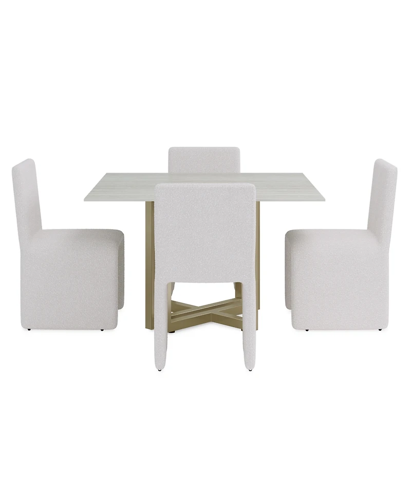 Furniture 5-Pc. Dining Set (Emila Square Table & 4 Uph Chairs)