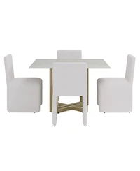 Furniture 5-Pc. Dining Set (Emila Square Table & 4 Uph Chairs)
