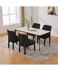 Streamdale Furniture Modern Minimalist Chenille Dining Chair Set of 4