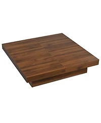 Streamdale Furniture Square Veneer Coffee Table Sliding Top with Storage in Walnut 39.4"