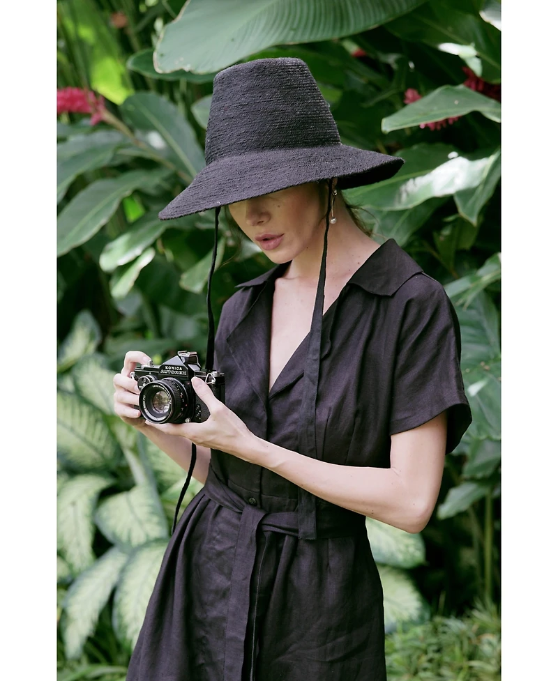 Brunna.co The Meg Jute Straw Hat In Black