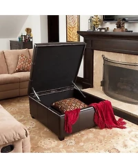 Streamdale Furniture Richmond Storage Ottoman with Faux Leather Exterior