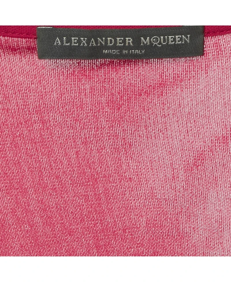 Pre-Owned Alexander Mcqueen Women's Pink Crepe Cowl Neck Sheer Top