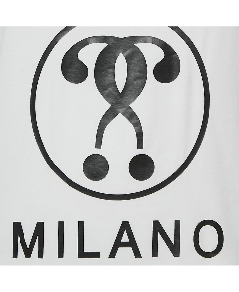 Pre-Owned Moschino Women's Couture White Logo Print Cotton Crew Neck T-Shirt