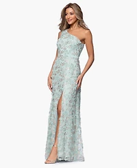 Xscape Petite 3D Flower One Shoulder Ball Gown