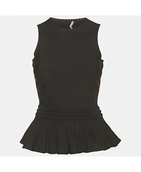 Pre-Owned Alexander Mcqueen Women's Black Stretch Knit Flared Top