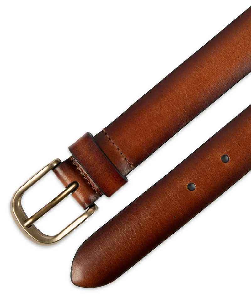 Club Room Luxury Classic Feathered Edge Leather Dress Belt, Macy's Exclusive