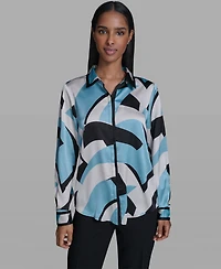 Karl Lagerfeld Paris Women's Collared Button-Down Top