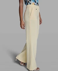 Karl Lagerfeld Paris Women's Wide Leg Mid-Rise Pants