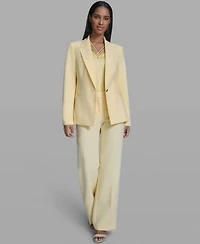Karl Lagerfeld Paris Womens Notch Lapel Jacket V Neck Camisole Wide Leg Mid Rise Pants
