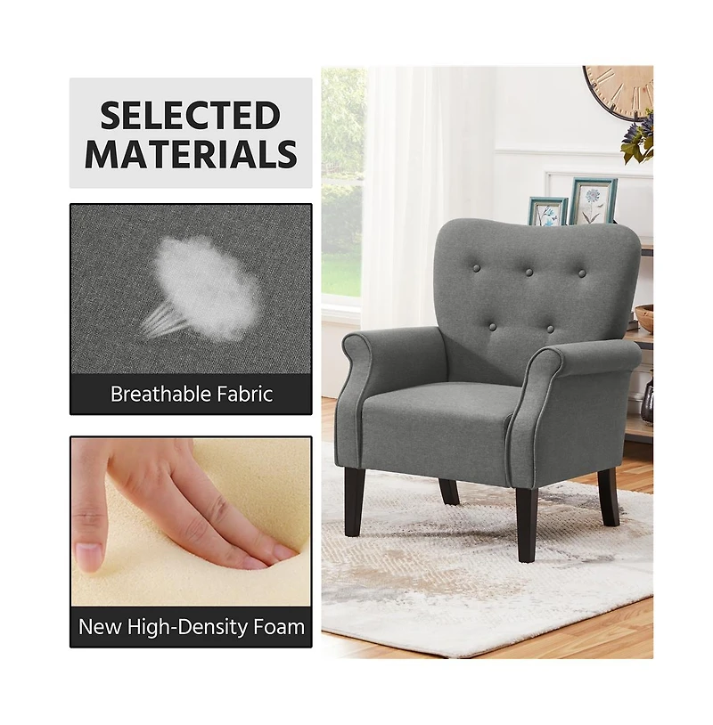 Yaheetech Modern Accent Chair Upholstered Single Sofa