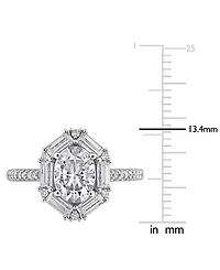Macy's Moissanite (2-1/4 ct. t.w.) Multi-Cluster Ring in Sterling Silver