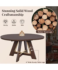 Streamdale Furniture Farmhouse Extendable Round Dining Table Set for 4 with Removable Leaf and Chairs
