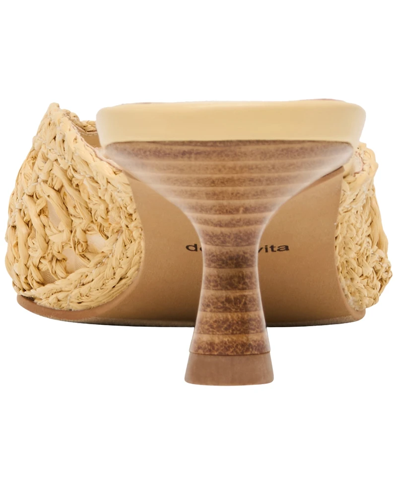 Dolce Vita Women's Cleo Loop Raffia Kitten Heel Mule Pumps