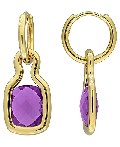 Macy's Amethyst (5-1/5 ct. t.w.) Drop Earrings in 18k Gold Flash Plated Sterling Silver