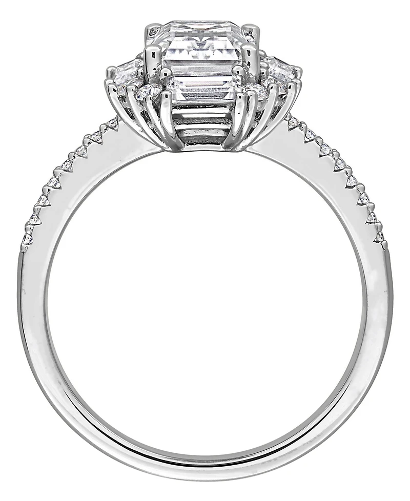 Macy's Moissanite (2-5/8 ct. t.w.) Multi-Cluster Ring Sterling Silver