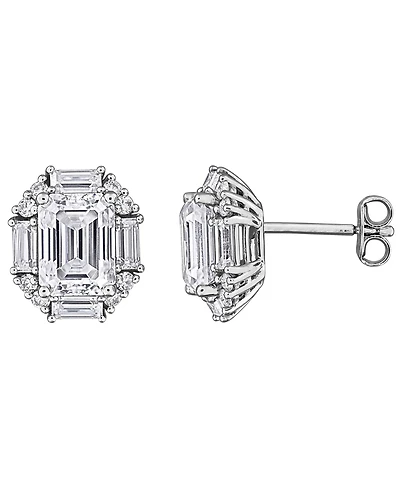 Macy's Moissanite (5 ct. t.w.) Stud Earrings in Sterling Silver