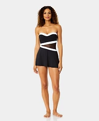 Anne Cole Women's Paneled Strapless One-Piece Swimsuit