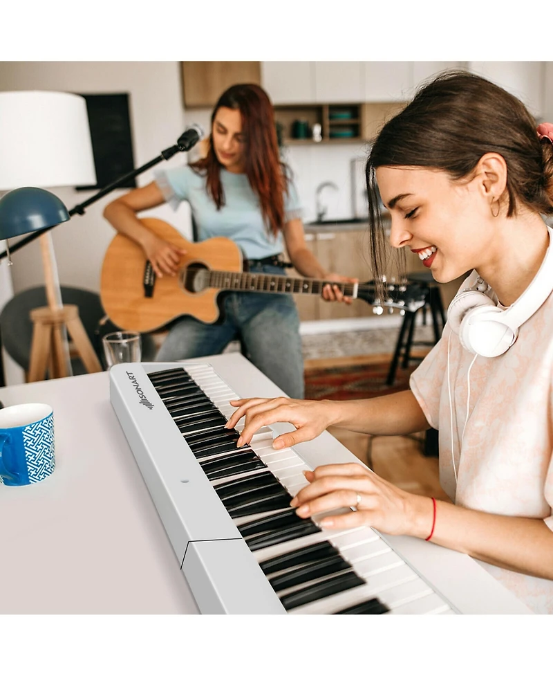 Costway 88-Key Folding Electric Piano Keyboard Semi Weighted Full Size Midi Toy