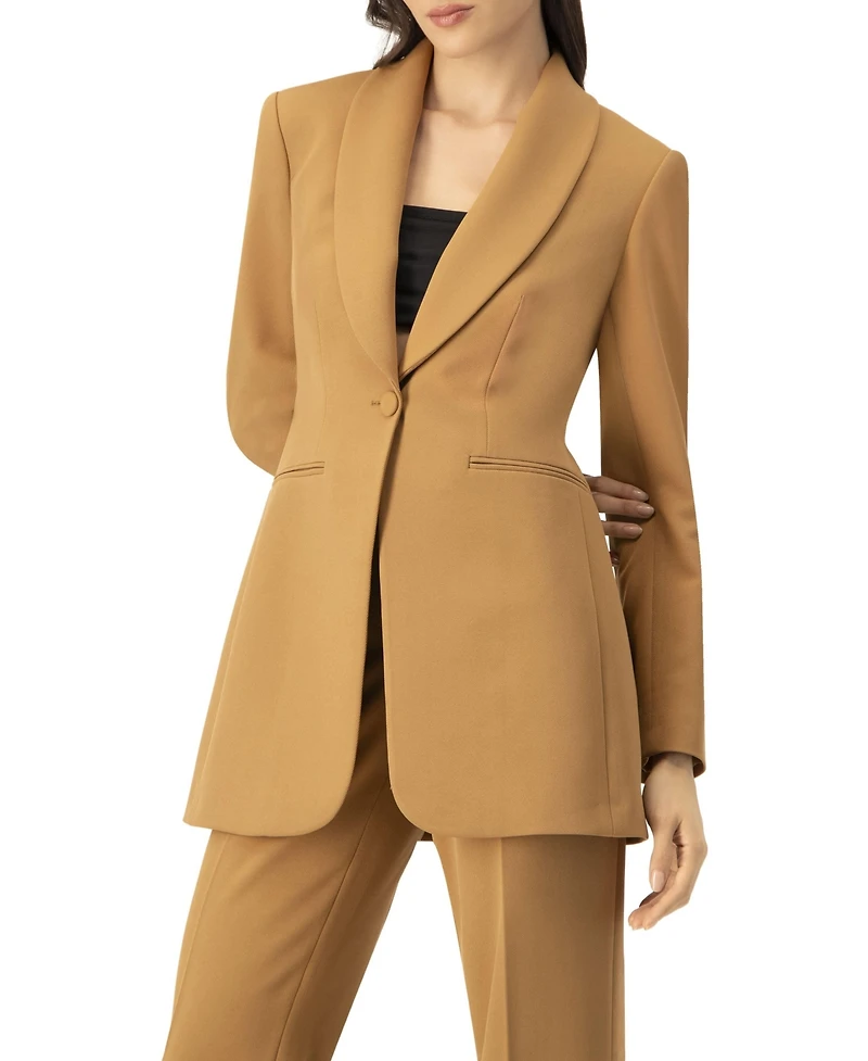 Ivonne Women's Single-Button Shawl Lapel Blazer