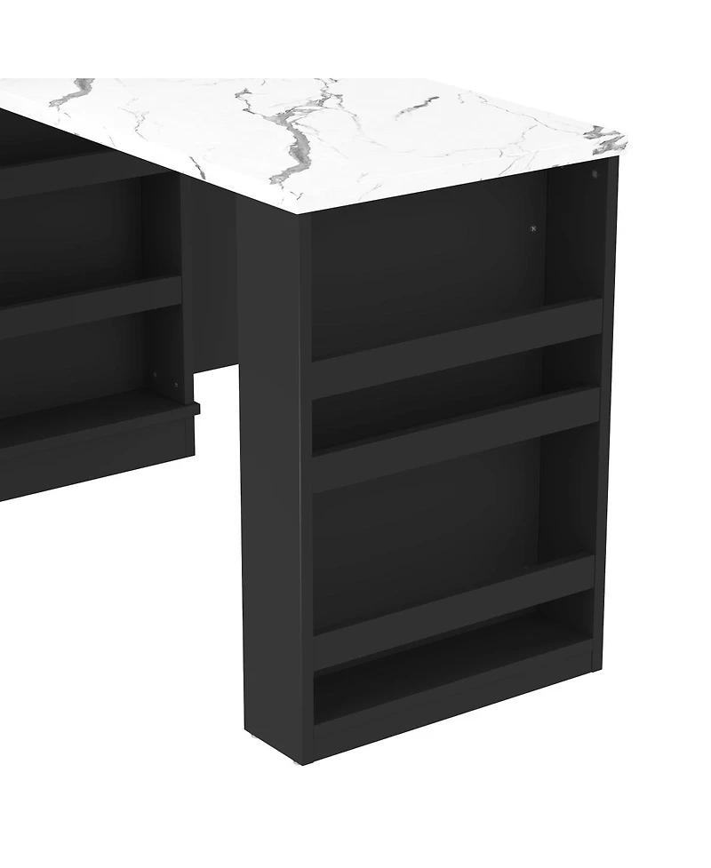 Streamdale Furniture Extendable island console with drawers, cabinet, shelving, dining table, breakfast bar