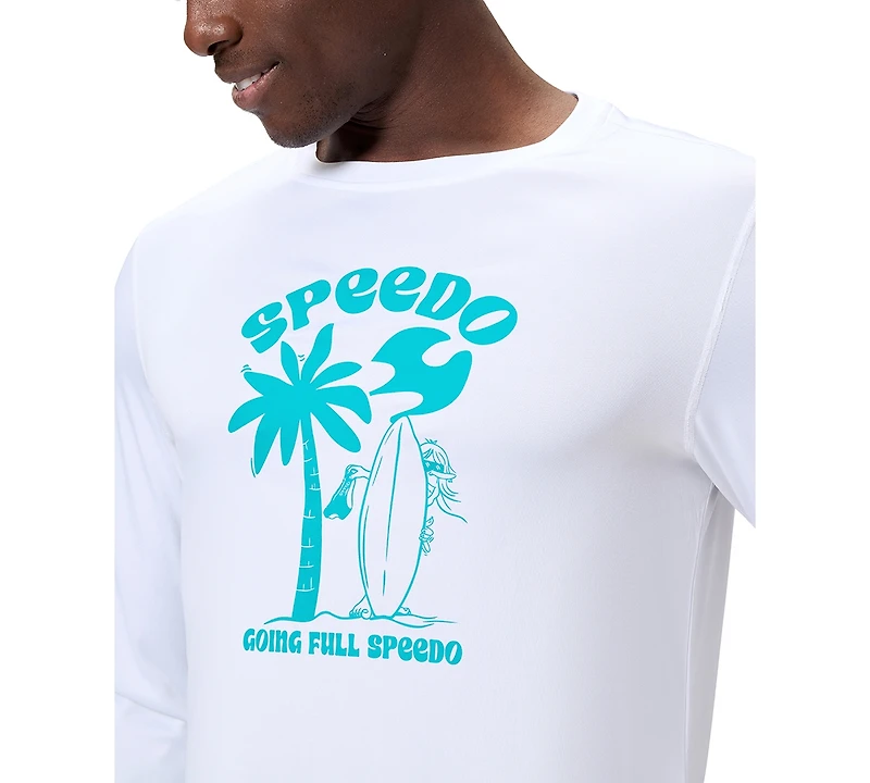 Speedo Men's Long-Sleeve Graphic Print Swim T-Shirt