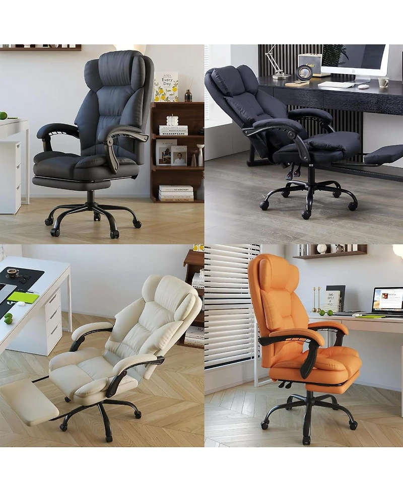 Streamdale Furniture Streamdale Office Chair with Foot Rest, Executive, Reclining, Pu Leather Comfy Swivel Chair
