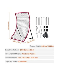 Mecale Baseball/Softball Rebounder Net, 4' x 5.5', Pitchback Trainer w/ Target, All-Angle Fielding Practice