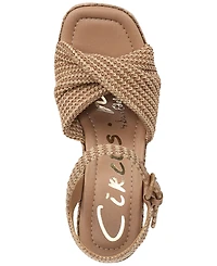 Circus Ny by Sam Edelman Women's Joanne Platform Raffia Wedge Sandals