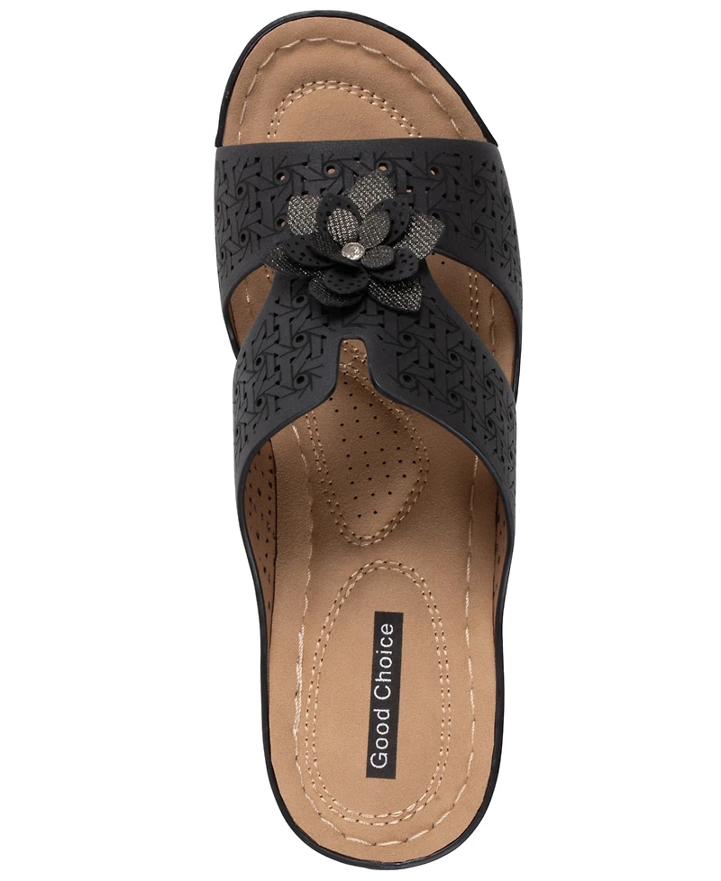 Gc Shoes Women's Nancia Floral Round Toe Wedge Sandals