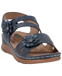 Gc Shoes Women's Flower Detail Round Toe Sandals