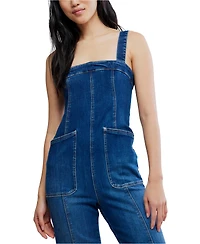 Free People Women's Suns Out Square Neck Bootcut Jumpsuit