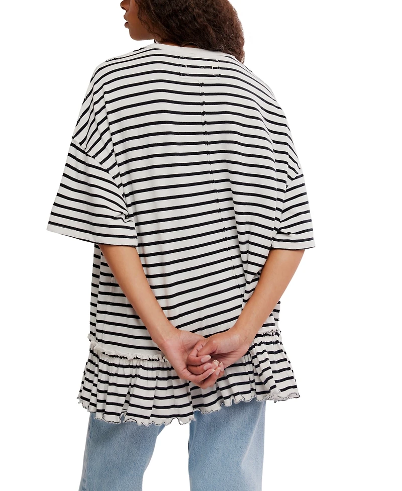 Free People Women's Why Yes Striped Crew Neck Top
