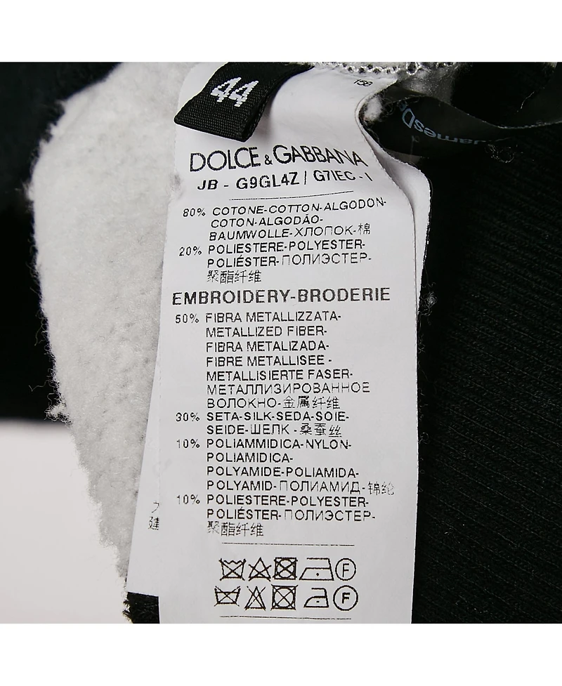 Pre-Owned Dolce & Gabbana Men's Grey James Dean Print Cotton Applique Detail Sweatshirt