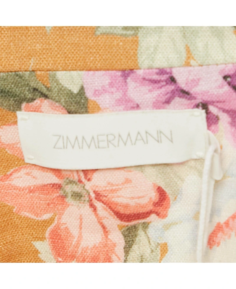 Pre-Owned Zimmermann Women's Brown Floral Print Linen Jumpsuit