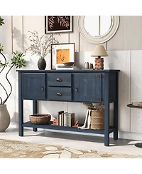Streamdale Furniture Solid Wood Sideboard Console Table with 2 Drawers & Cabinets