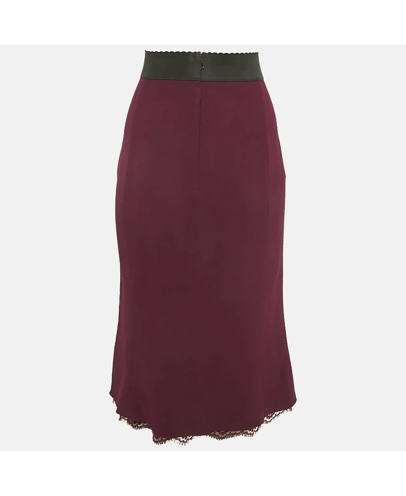 Pre-Owned Dolce & Gabbana Women's Purple Crepe Pencil Skirt