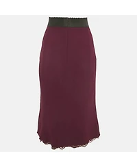 Pre-Owned Dolce & Gabbana Women's Purple Crepe Pencil Skirt