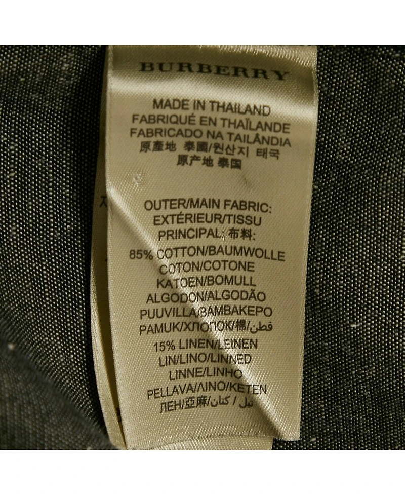 Pre-Owned Burberry Men's Brit Dark Grey Cotton Blend Button Front Shirt
