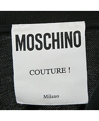 Pre-Owned Moschino Men's Black Teddy Applique Cotton Knit Polo T-Shirt